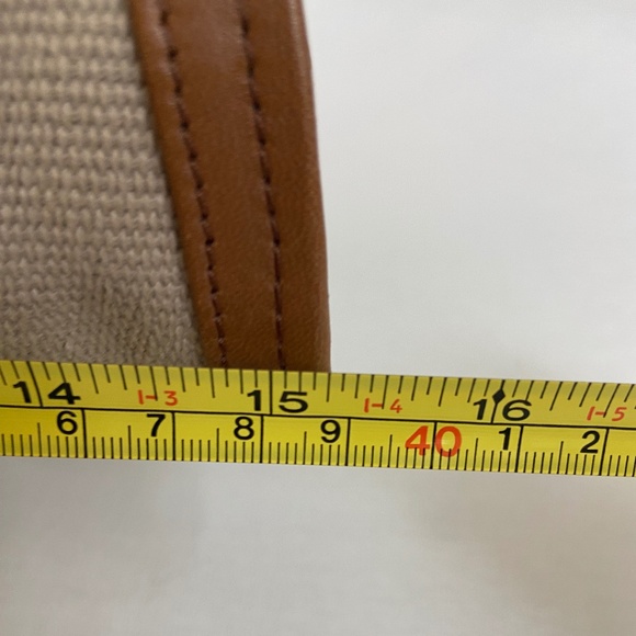 Bottega Veneta Caramel Leather & Taupe Canvas Hand to Crossbody Strap Bag w/ COA - Picture 14 of 16